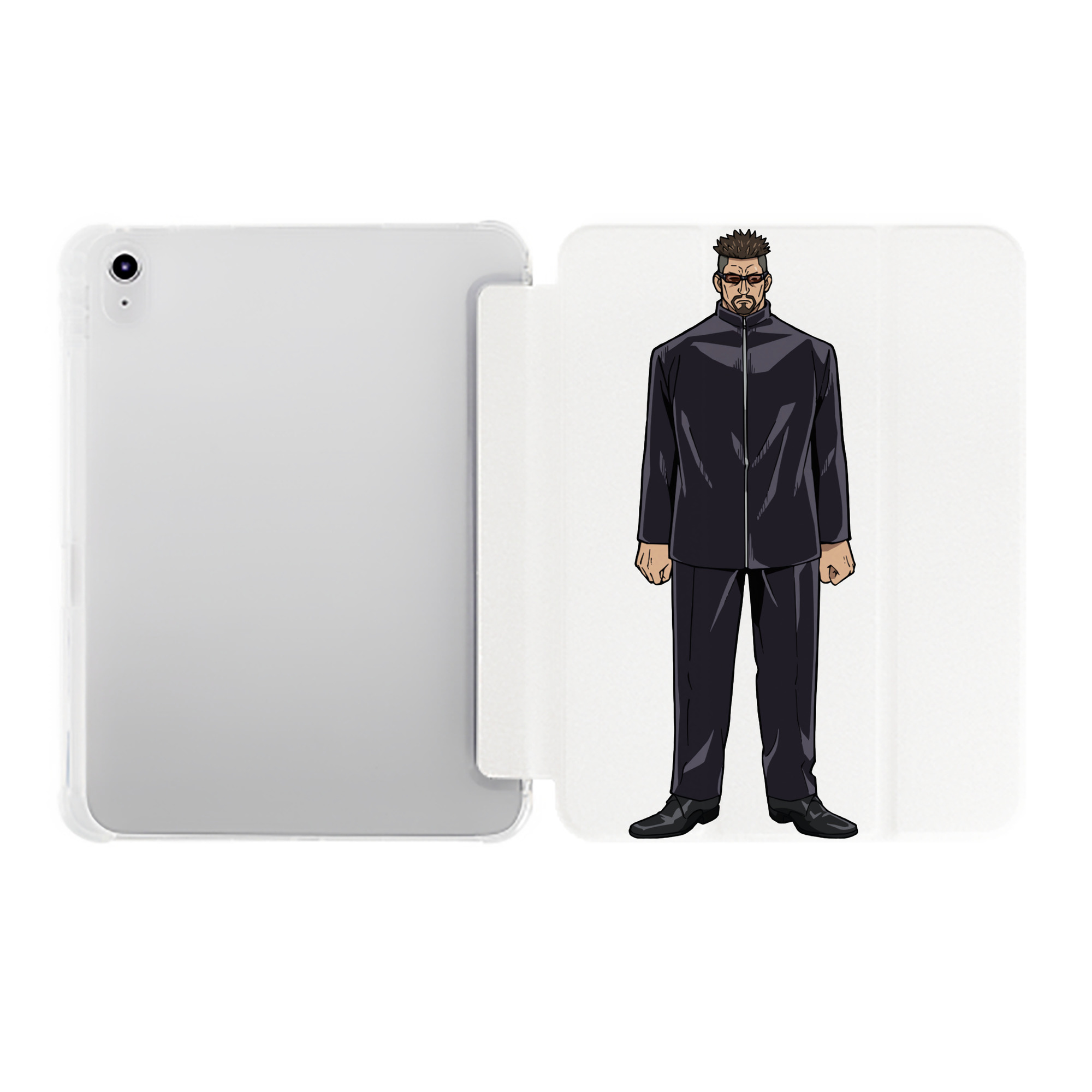 （画像用） 呪術廻戦 Jujutsu Kaisen IPad ケース ペン収納付き 三つ折りスタンド PUレザー×シリコン 対応機種9.5/10.5/10.9インチ